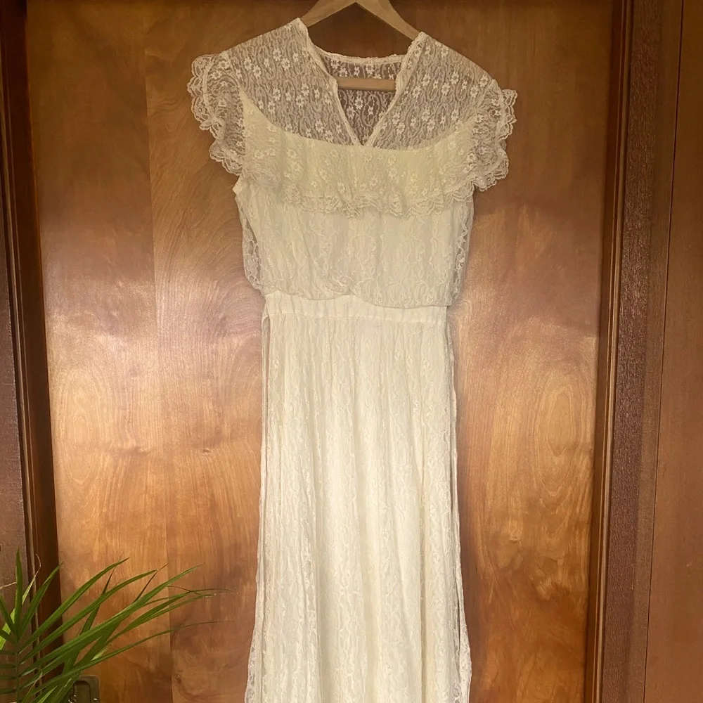 Gunne Sax lace maxi dress - Picture 1 of 4